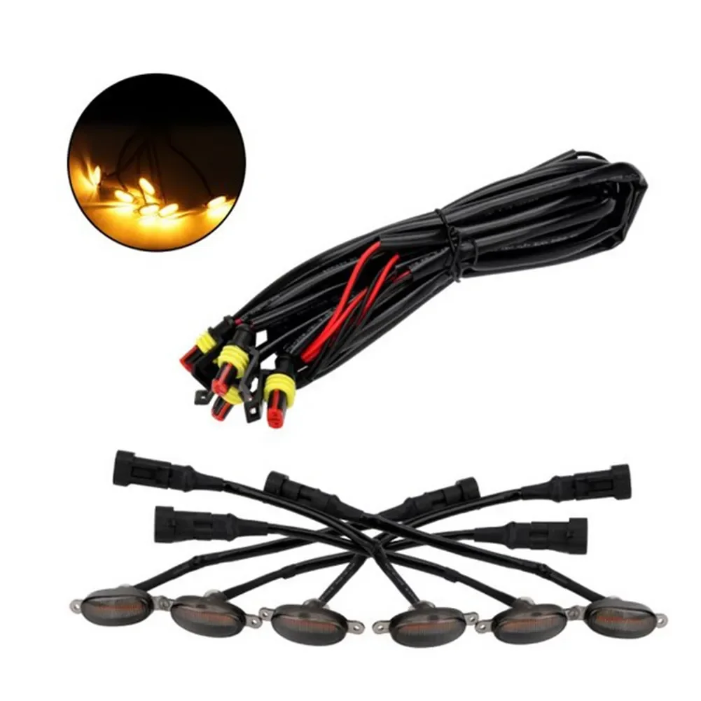 

Set (6PCS) Front Grille Lighting Daytime Running Light In The Grid Of The Car Grille Led Decorative Warning Light Raptor-style