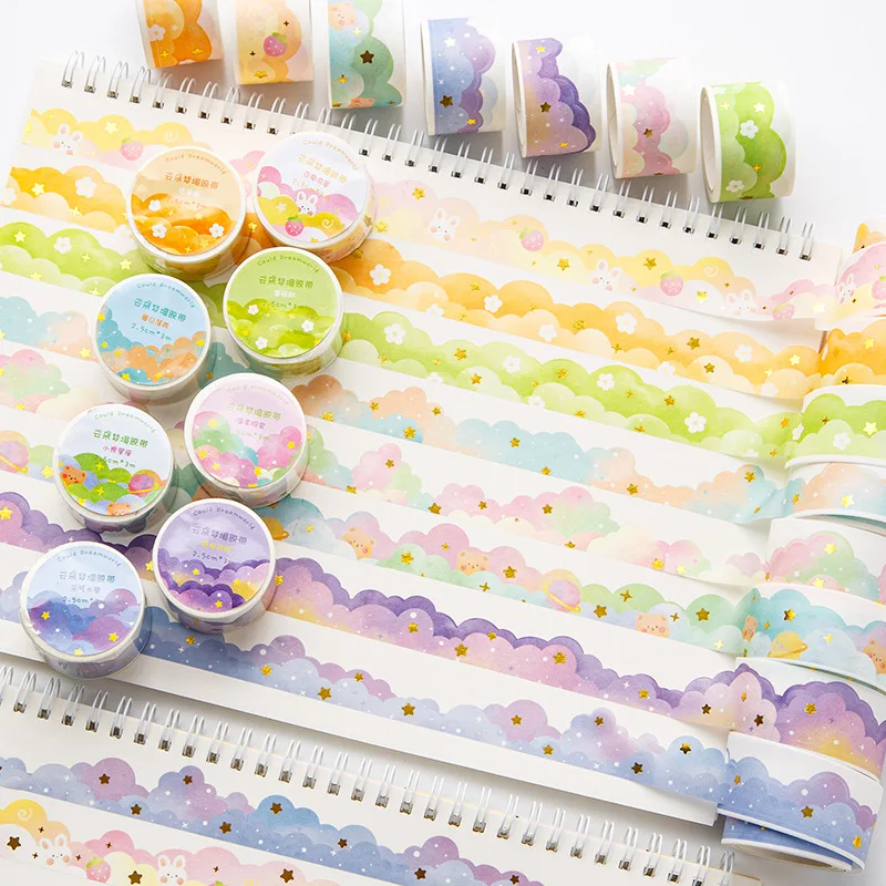 

Cloud dream beautiful hand account tape exquisite bronzing paper hand account stickers wave landscaping washi tape material film
