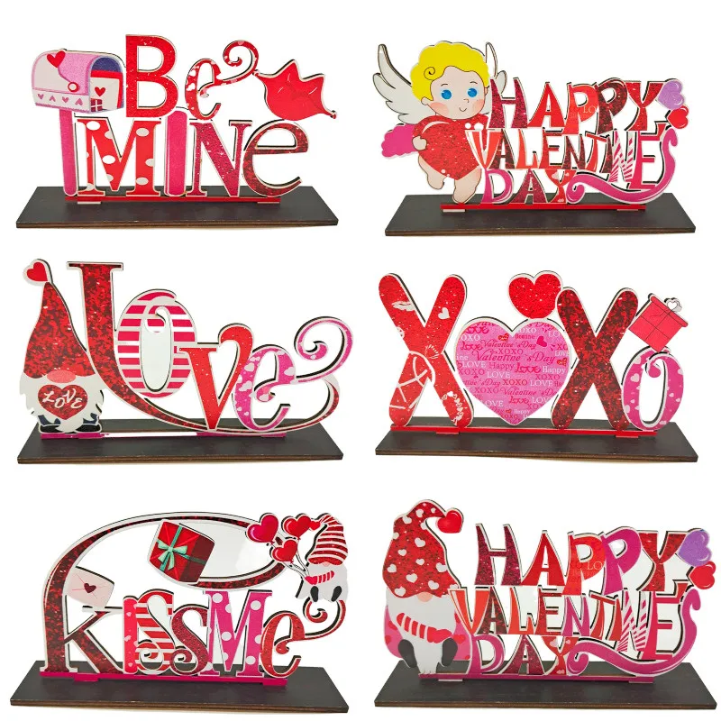 

Valentine's Day Decoration Wooden Craft Desktop Ornament Love Wedding Anniversary Party Decor Home Layout Supplies