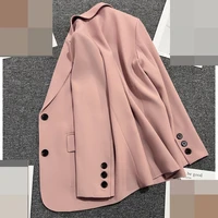 pink casual small suit jacket womens design niche loose top spring and autumn student suit women blazer feminino