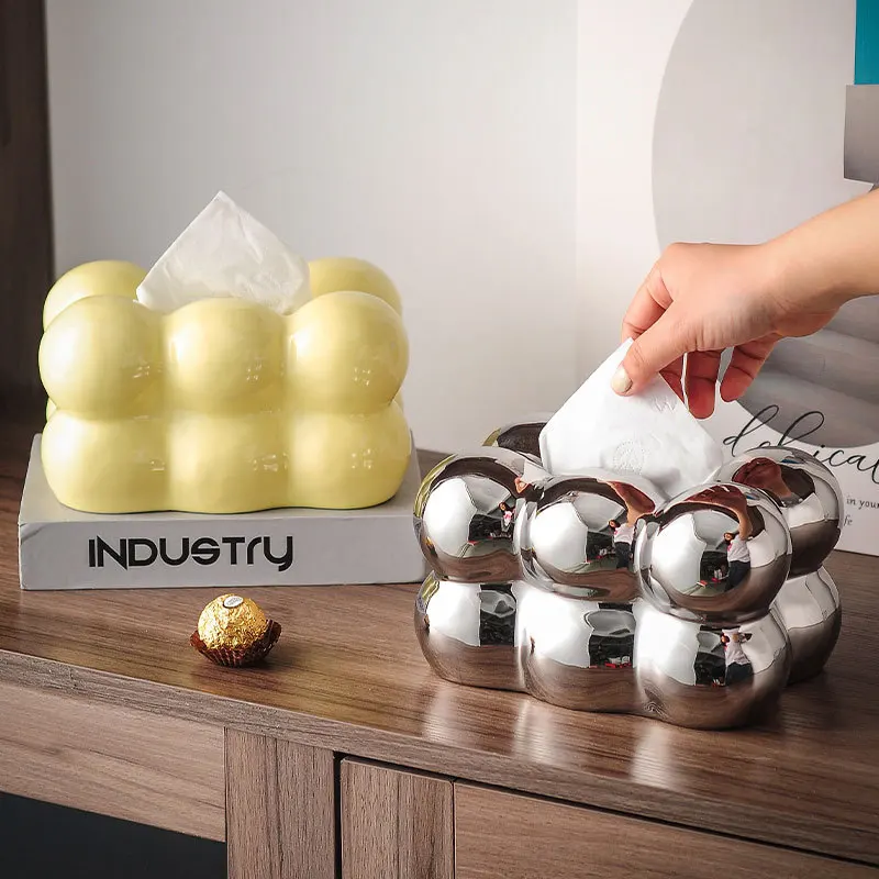 

Ins Cotton Candy Tissue Box Decorations Modern Living Room Coffee Table Decorations Simple and Luxurious Creative Paper Box