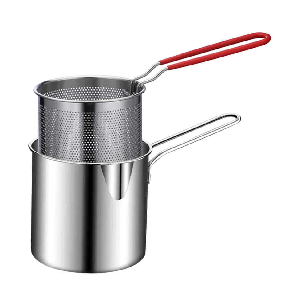 

Basket Fryer Pot Fry Deep Frying Stainless Pan Chips Steel Strainer French Onion Japanese Turkey Pasta Mini Mesh Wire Ring