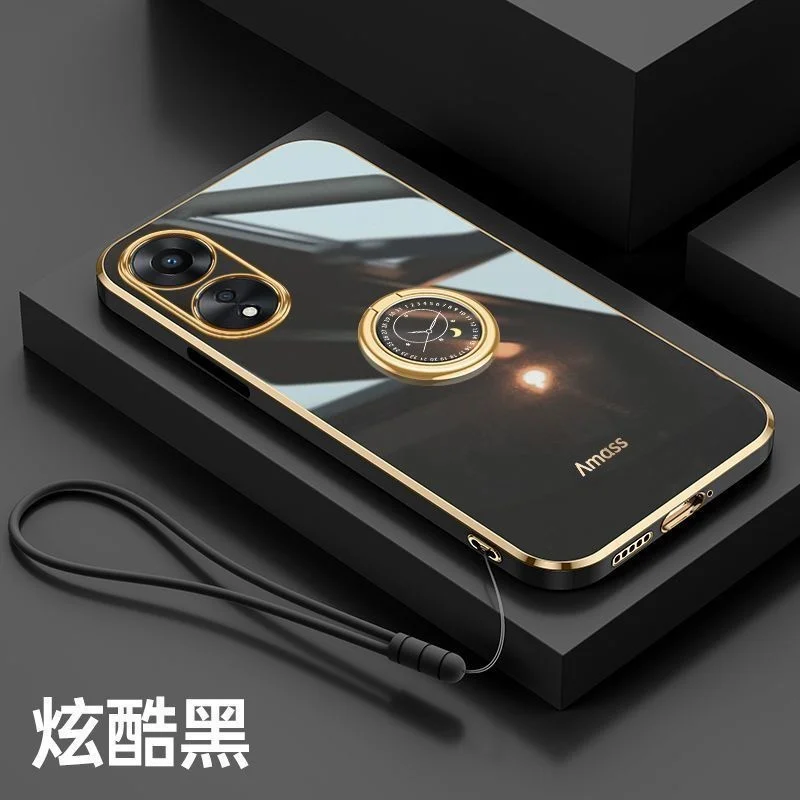 

3in1 Plaiting Soft Silicone Case For Oppo Reno8t Opo Orro Reno8 T 4g Reno 8t 8 T 8 7 Pro Lite 7z 8z Ring Holder Stand Strp Cover