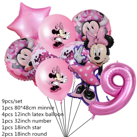 Украшение для дня рождения Минни Маус, одноразовая посуда для девочек, чашки-шары, тарелки, скатерть, воздушный шар, украшение для вечеринки в честь будущей мамы
