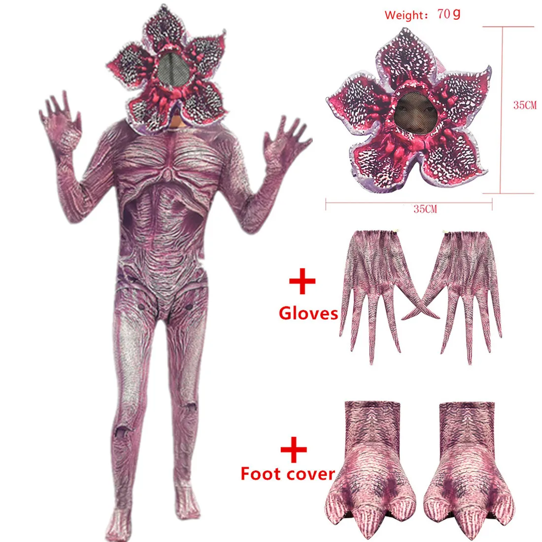 

Halloween Horror Costumes Stranger Things Biochemical Cosplay Costume Jumpsuits Scary Party Cannibal Flower Clothes