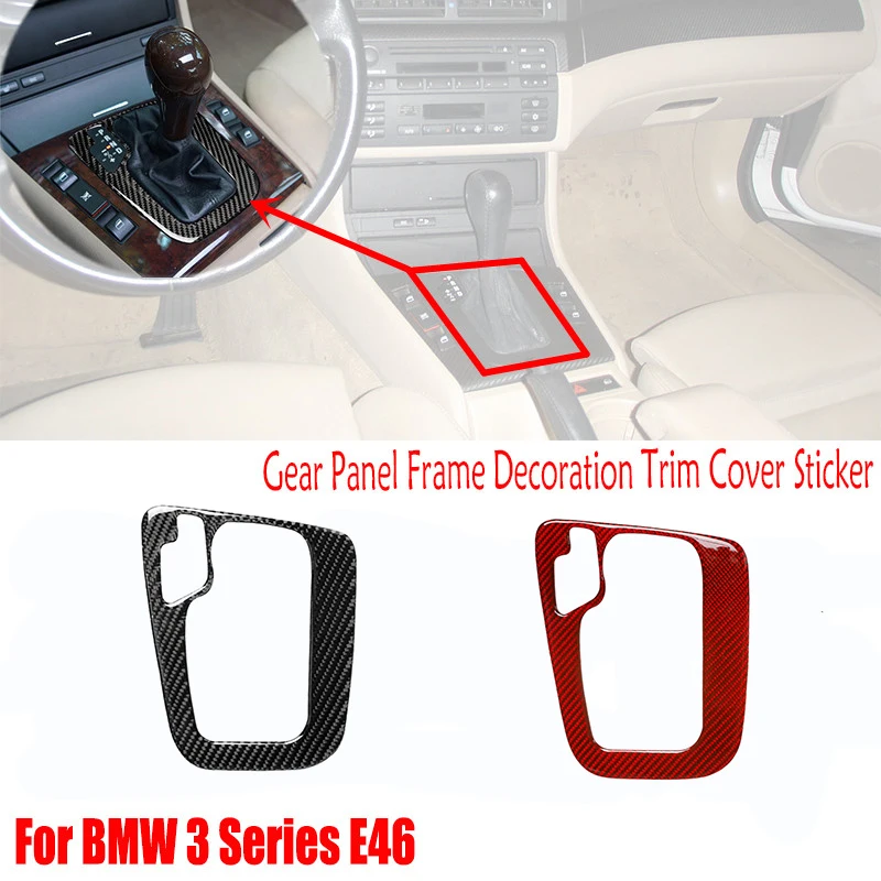 

LHD для BMW 3 серии E46 1998-2005 настоящие детали из углеродного волокна для интерьера автомобиля, декоративная рамка для панели шестеренок, отделка...