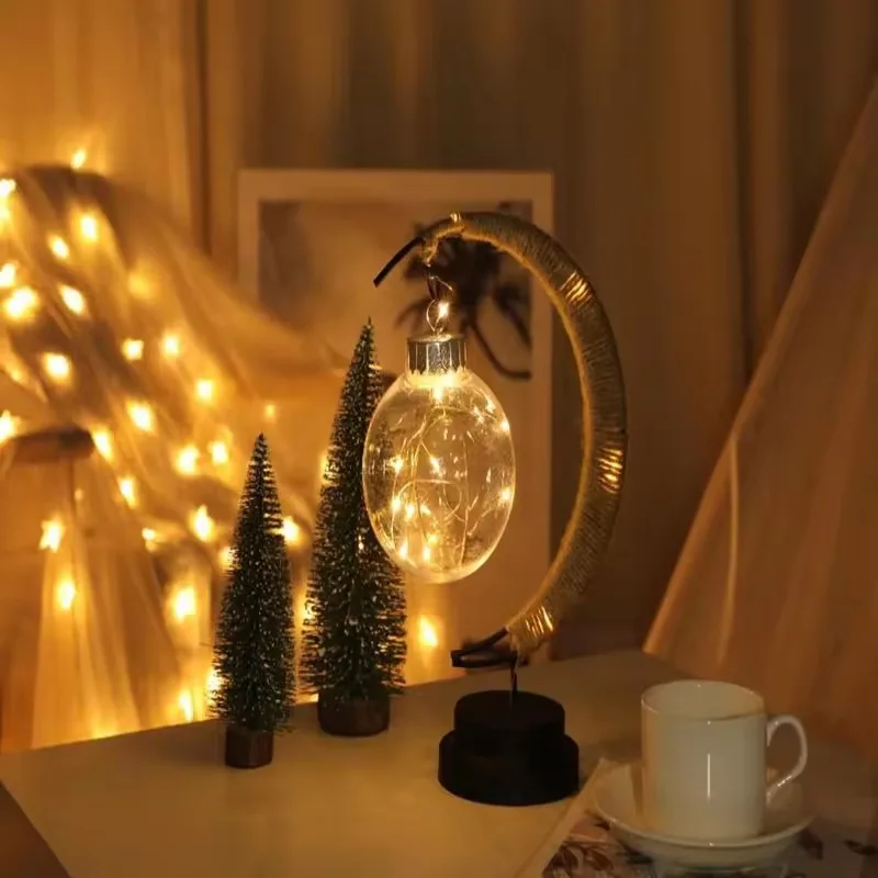 Лидер продаж стильная пеньковая веревка в виде луны и звезд светодиодный ночник