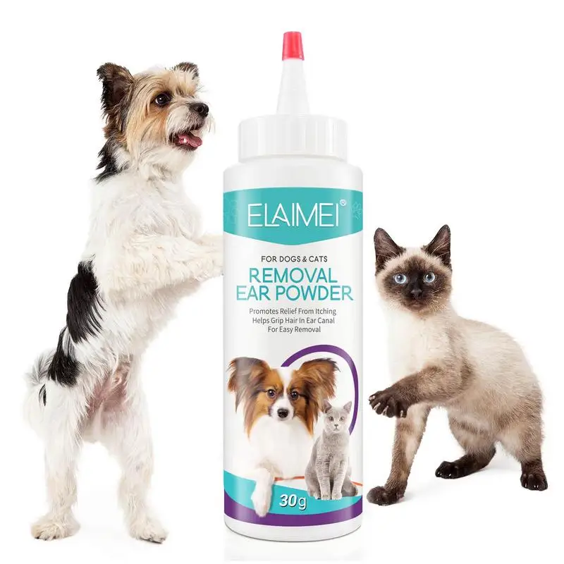 

30g Dog Ear Cleaner Powder Cat & Dog Ear Cleaner Pet Ear Powder Control Yeast Mites Removes Ear Mites Pet Ear Cleaning Supplies