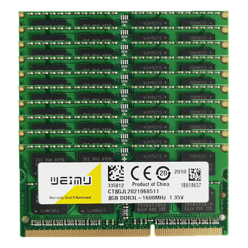 

10PCS DDR3L RAM PC3 8500 10600 1066MHz 204pin 1.35V SODIMM RAM DDR3L 4GB 8GB 1600MHZ 1333MHZ PC3L 12800S Laptop Memory ram ddr3