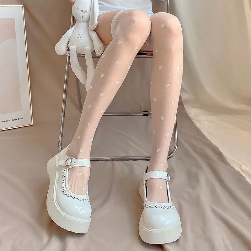 

Чулки выше колена женские летние тонкие белые чистые желтые белые шелковые чулки до бедра черные шелковые носки до колена в горошек