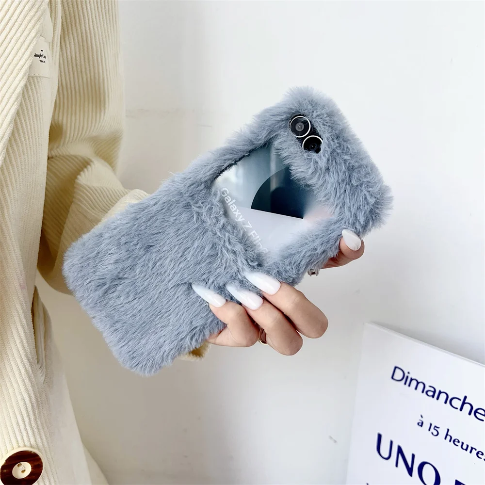 Luxury Plush Winter Warm Soft Flip 6 Phone Case for Samsung Galaxy Z flip 5 3 4 Z6 Flip4 flip5 Slim Shockrpoof flip6 Cover