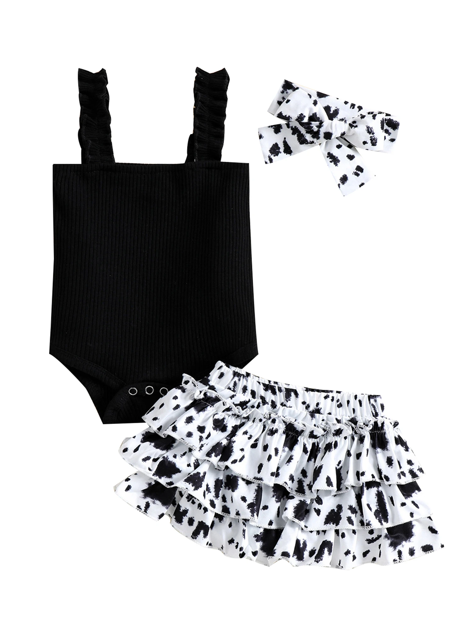 

Комплект одежды для маленьких девочек Txlixc из 3 предметов, однотонный комбинезон без рукавов, шорты с оборками и бантом