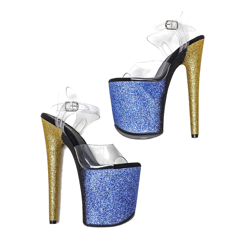 Leecabe Colorful Glitter 20cm/8inches Color pole dance sandals lady shoe high heel platform dance shoes