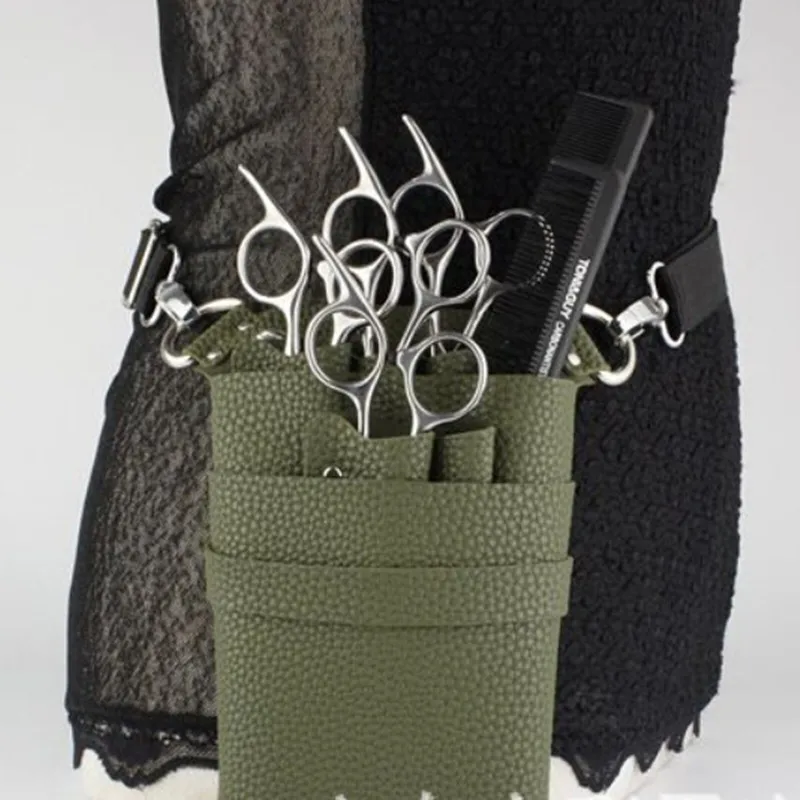 

PU Leather Bag Case Adjustable Belt Belt For Storing Hairdressing Tools Scissors Clips Holster Combs High Capa