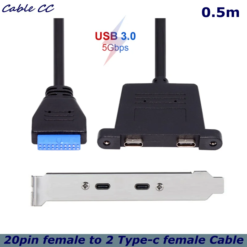 Новый 50-сантиметровый передний разъем PCI для карт USB 1 порт расширения