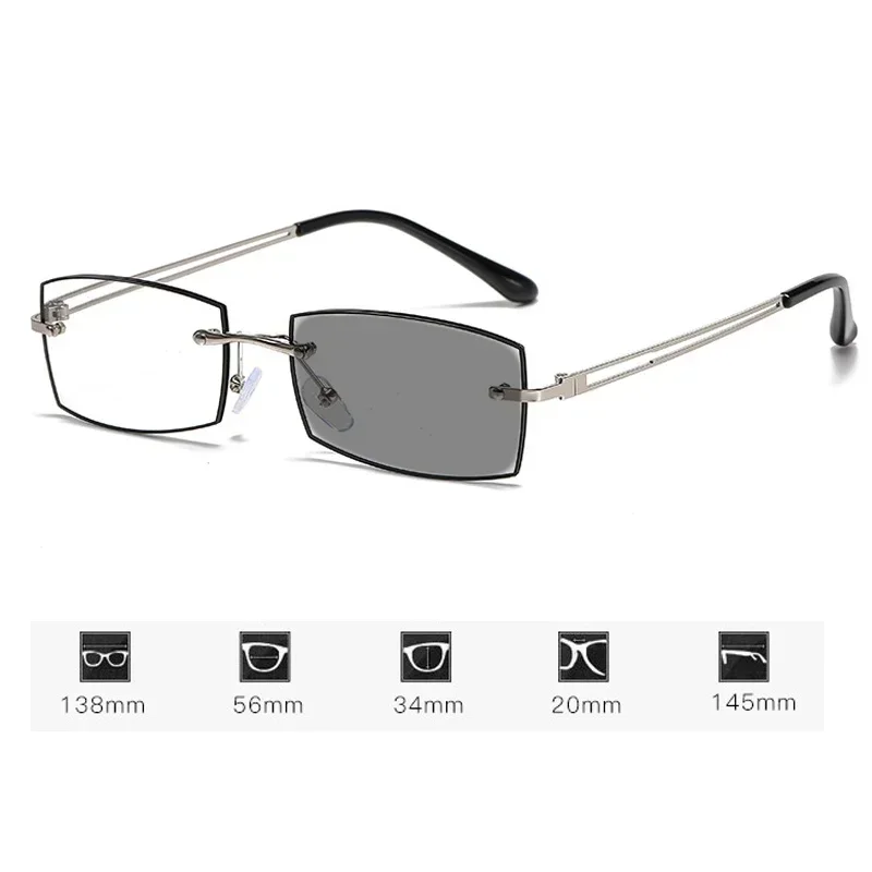 Очки для пожилых деловые фотохромные дальнозоркости без оправы очки чтения с