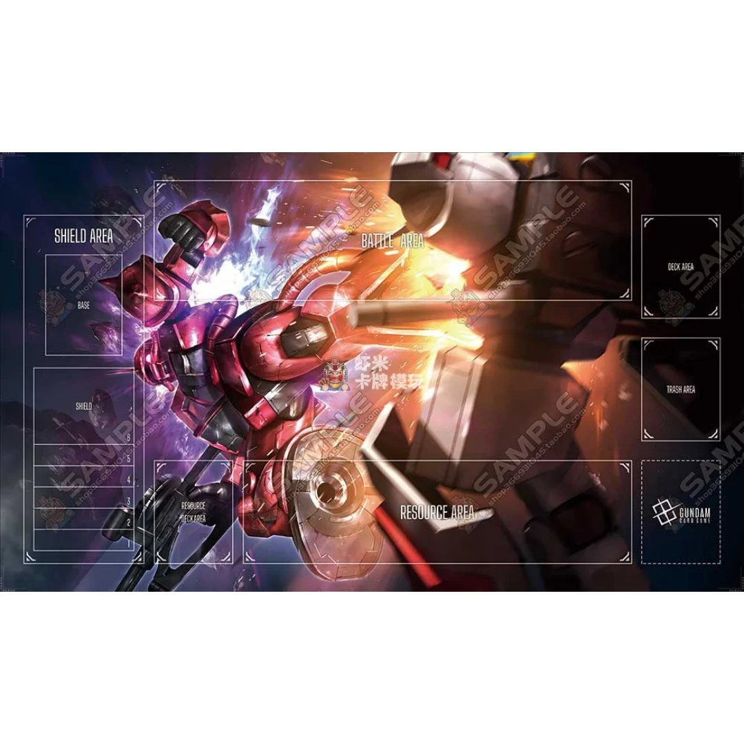 Фото 600x350 мм Подходит для игрового коврика для карточных игр Gundam WCS25-26 Char's Zaku/Sazabi/Zeong, толщина 2 мм, с прошитым краем, резиновый коврик для настольных игр. №5