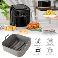 airfryer silicone pot air fryers oven baking tray fried pizza chicken basket mat round square replacement grill pan accessories