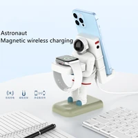 ilepo 3 in 1 wireless watch charger astronaut style toy magnetic watch stand holder wireless charging for smart watches chargers