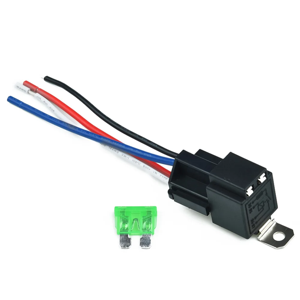 

High Quality Car Auto Automobile Relay Durable 12V Relay 4 Pin With Socket Base/Wires/Fuse Included 30A Amp SPST