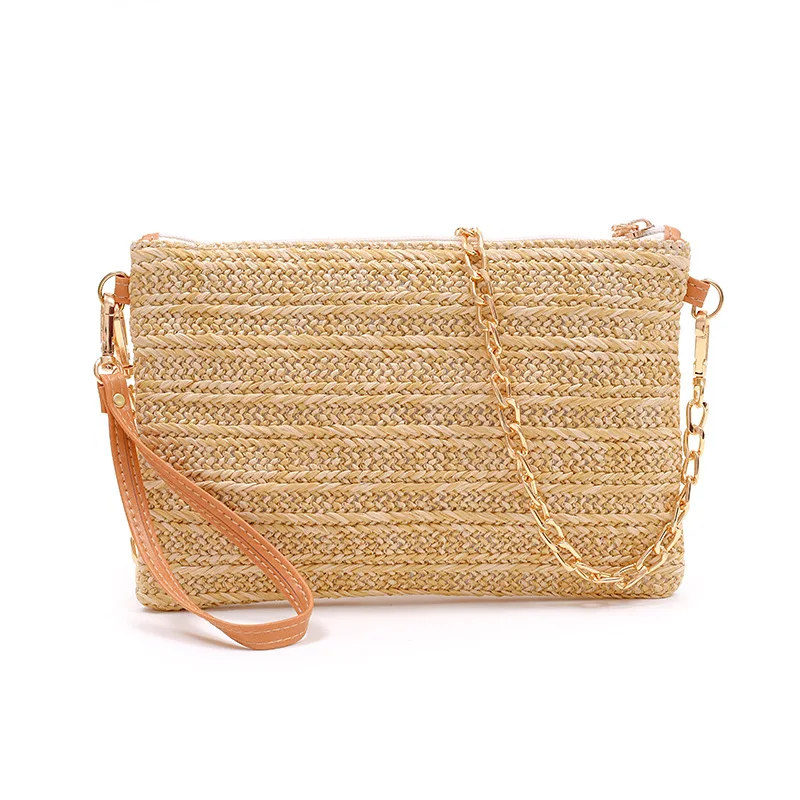 

Summer New Straw Bag Women 2022 Ladies Straw Messenger Bag Casual Women's Chain Beach Bag Handbag Women