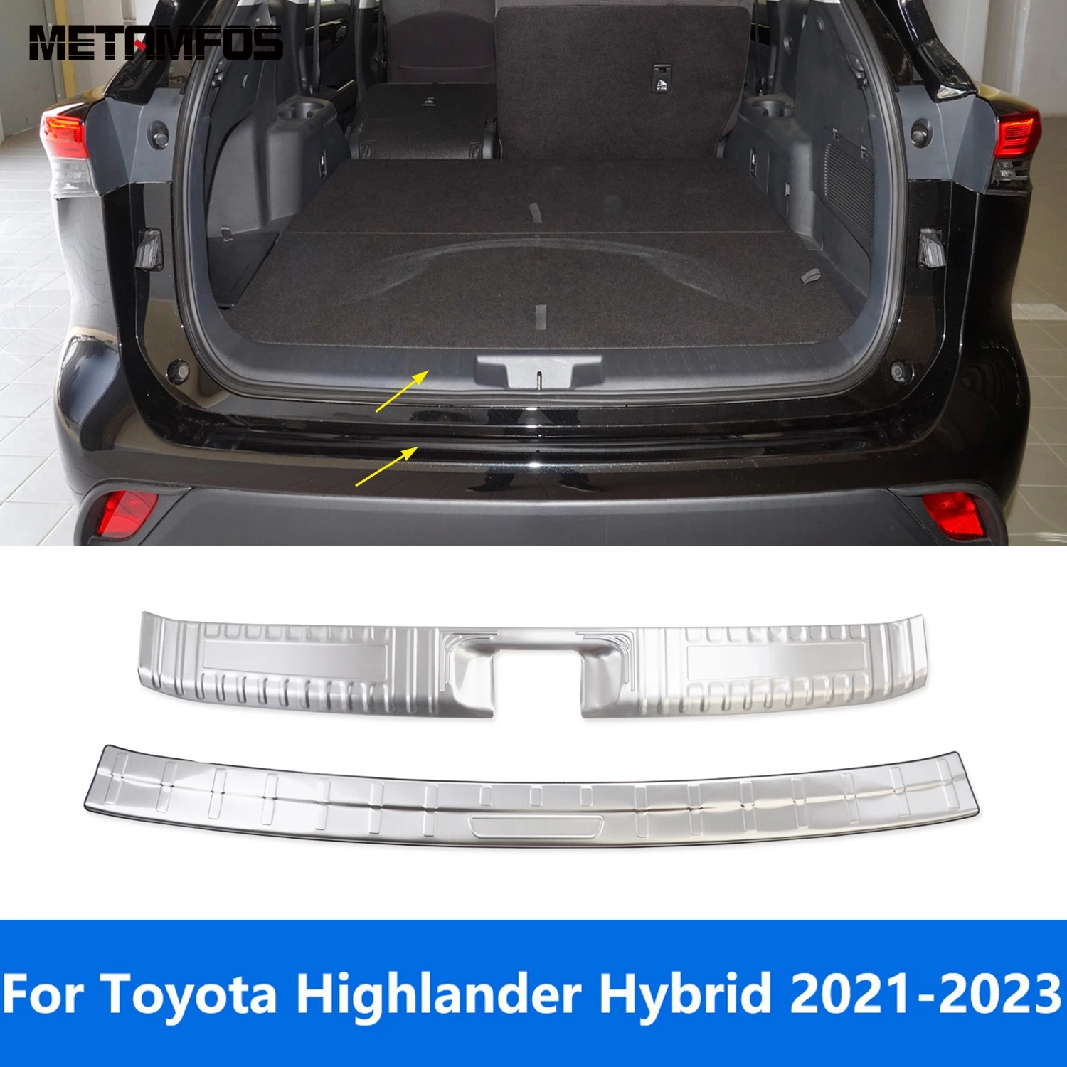 

Задняя Крышка багажника для Toyota Highlander Hybrid 2021 2022 2023, защита заднего бампера, защитная накладка, автомобильные аксессуары
