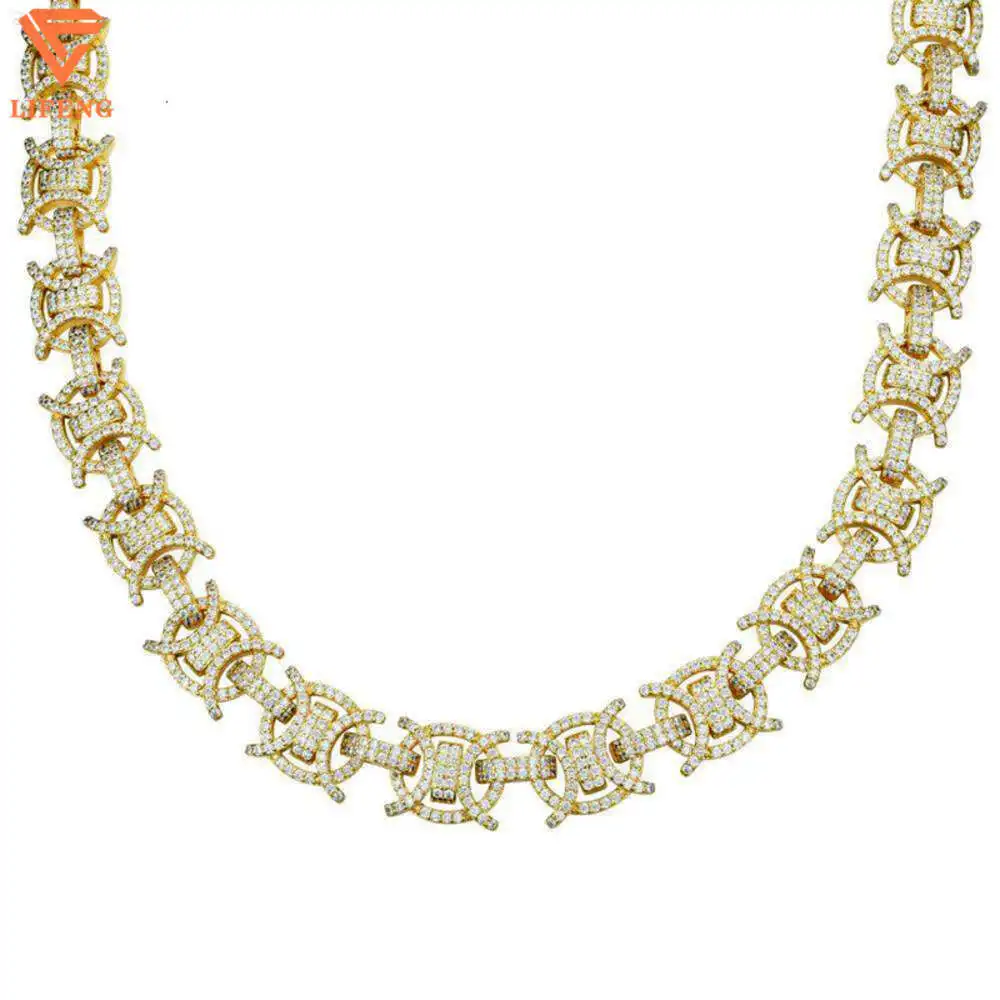 Цепочка мужская из серебра 925 пробы с покрытием 24-каратным золотом 15 мм