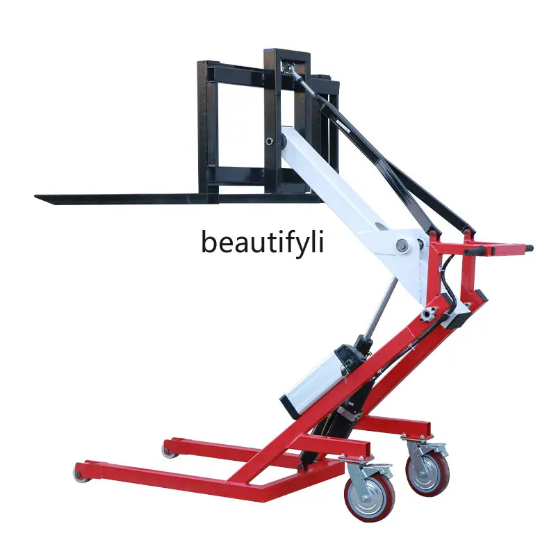 

Portable Electric Forklift Hydraulic Lifting Stacker Warehouse Logistics Clip Oil Drum Handling Crank Arm Small Forklift