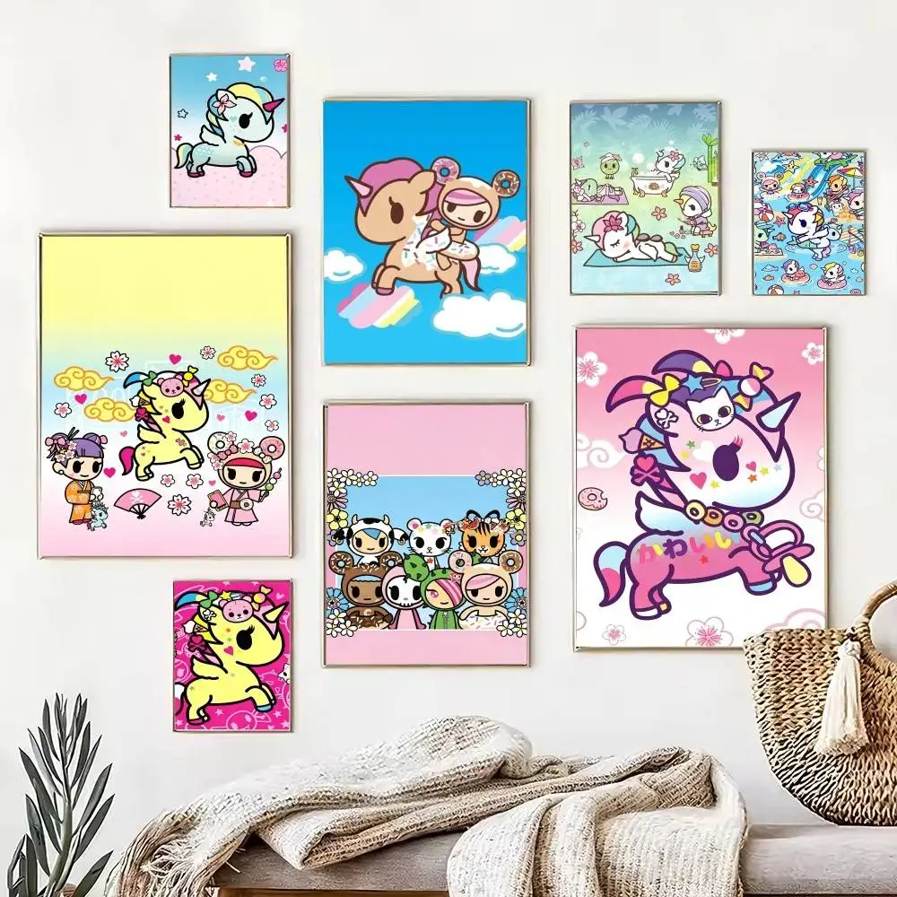 Фото Постер T-Tokidoki-S, водонепроницаемая настенная наклейка для бара, гостиной, винтажный декор, высококачественная печать, подарок. №1