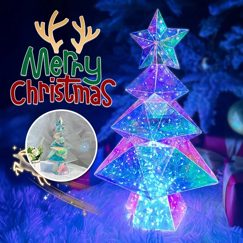 

LED Colorful Christmas Tree Light Romantic Christmas Decoration Table Lamp For Desktop Bedroom Living Room Home Decor Xmas Gifts