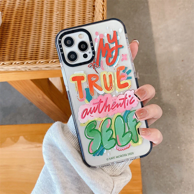 

Watercolor Graffiti Love Heart Soft Cases For iPhone 13 12 11 Pro Max Mini XR XS MAX 8 X 7 SE 2020 Cute Cover Capa
