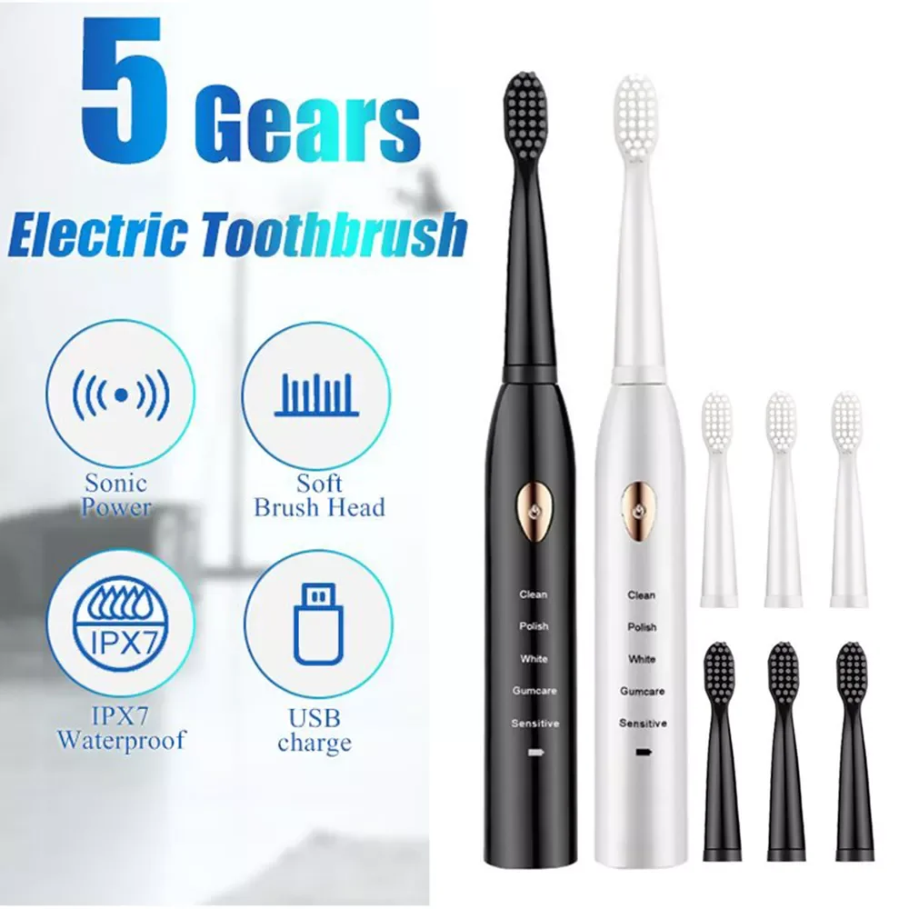 

Toothbrush for Men and Women Couple Houseehold Whitening IPX7 Waterproof Toothbrushes Ultrasonic Automatic Tooth Brush