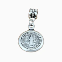 6pcs alloy saint san benedetto medal cross charm pendants for jewelry making bracelet necklace diy accessories