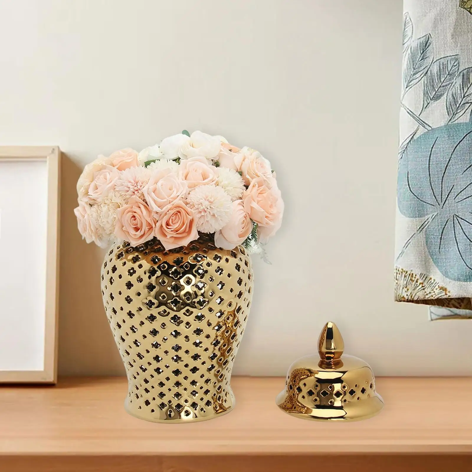 

Керамическая резная решетка Имбирная банка для хранения фотографий 10x2 см кухонный Декор