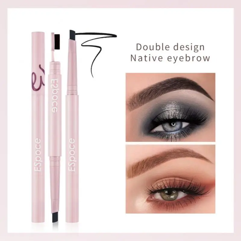 

Double Ended Eyebrow Pencil Waterproof Long Lasting No Blooming Rotatable Triangle Eye Brow Tattoo Pen Makeup