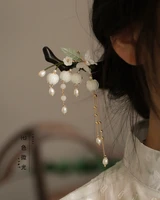 fresh white lily of the valley ebony hairpin national cheongsam accessories tea dress daily ball hair bun tiara accessories