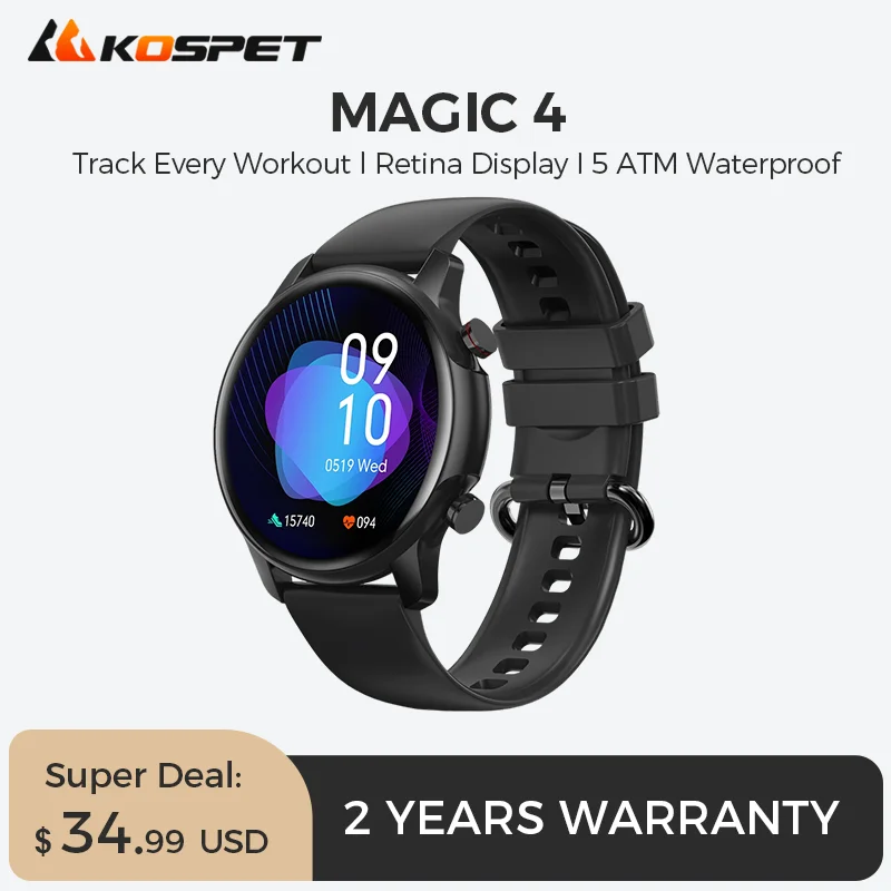 KOSPET-reloj inteligente Magic 4 para hombre y mujer, accesorio de pulsera resistente al agua con control del ritmo cardíaco y del sueño, compatible con Android e IOS