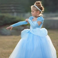 princess puffy dress for girls 4 6 7 12 year kid outfits snow white cosplay costume blue party birthday fancy ball gown carnival