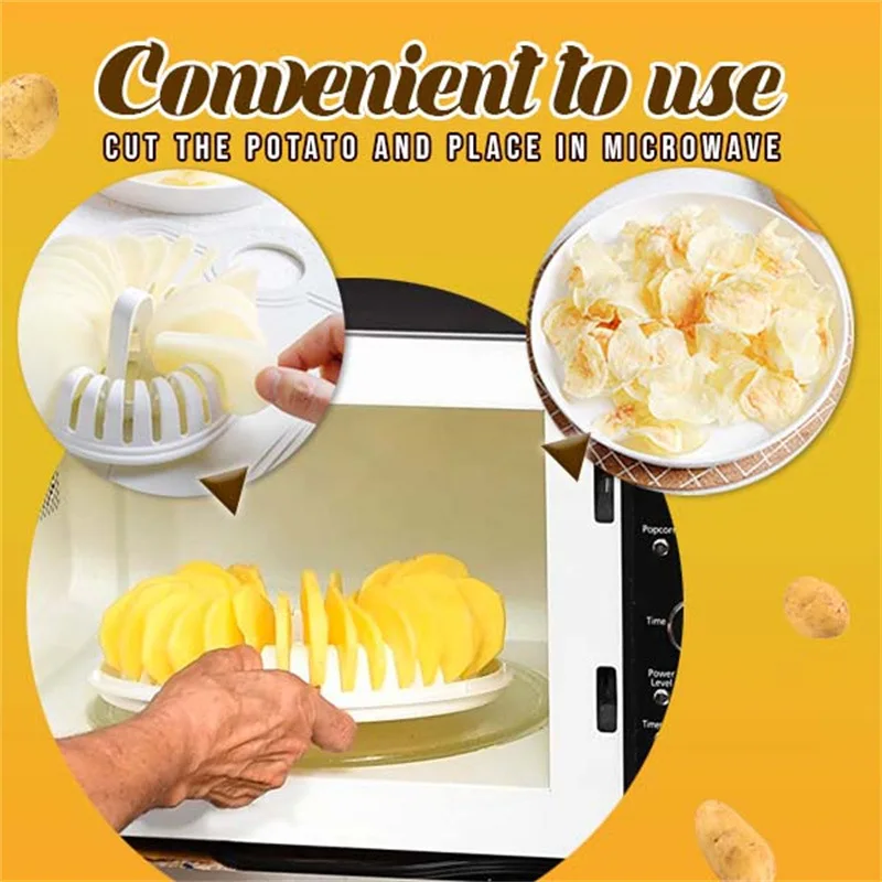 

Microwave Potato Chip Maker Chips DIY Baking Pan Baking Tray Oven Apple Fruit Mud Pressure Machine Snacks Maker Kitchen Gadget