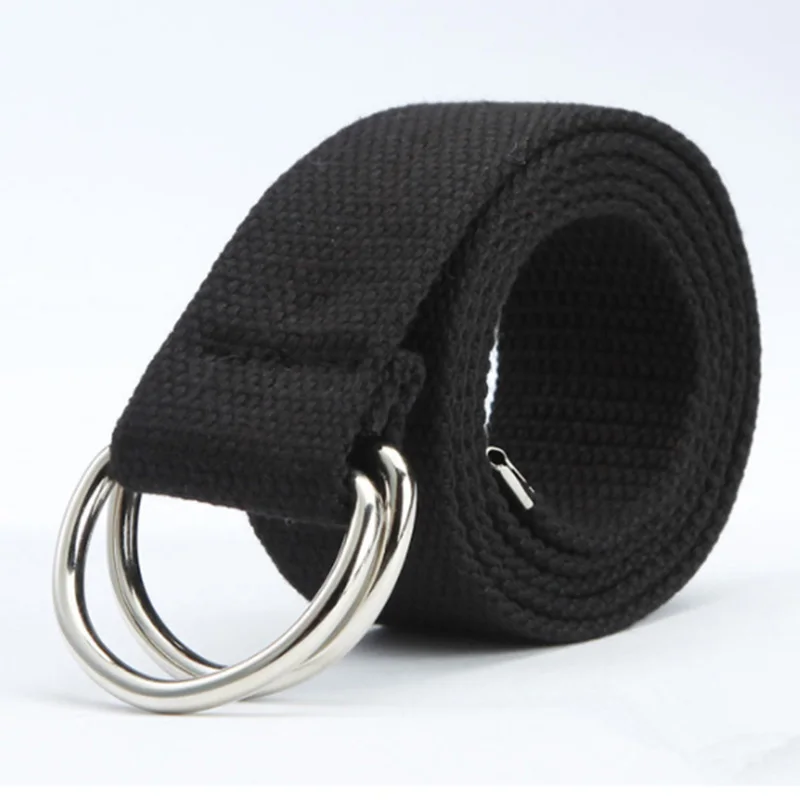 

Hot Casual Unisex Canvas Fabric Belt Strap D Ring Buckle Webbing Waist Band Casual Jeans Belt 5 Colors Cinturones Hombre NEW