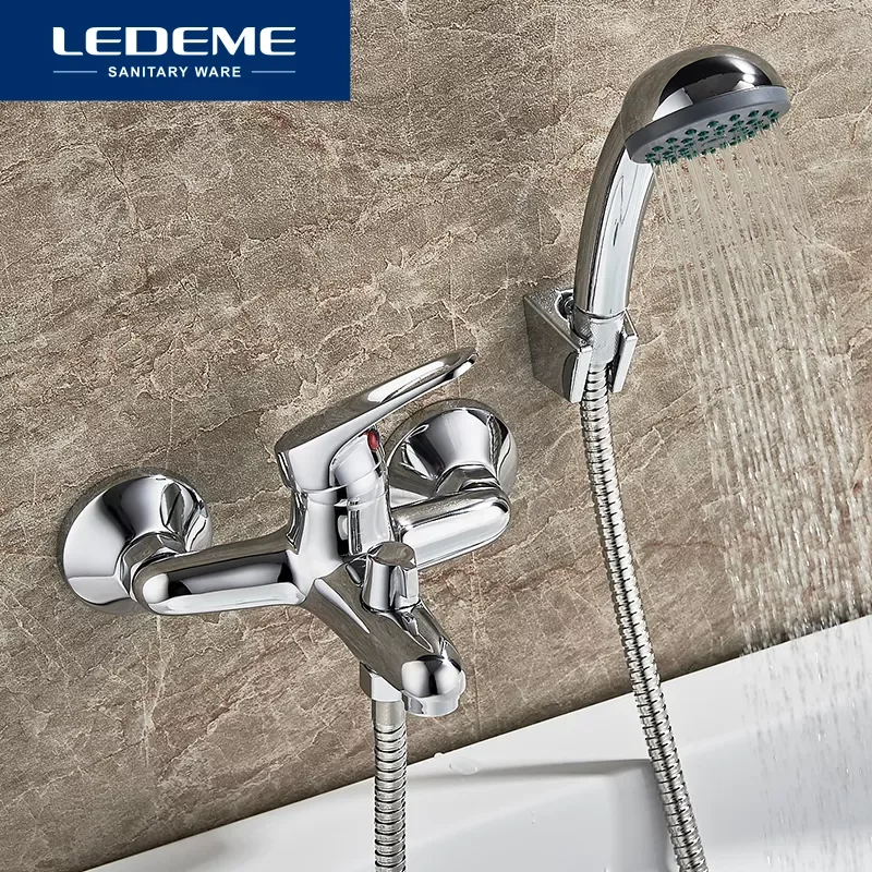 

Bathtub Faucet Shower 1 set Bathroom Fixture Chrome Plated Shower Faucet Bathtub Faucets Brass Head Outlet Pipe L3013
