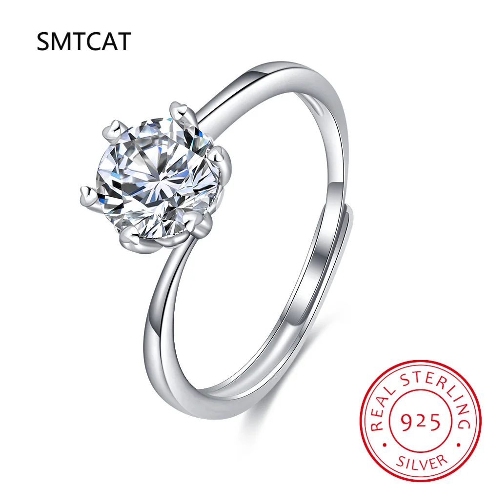 

D Color VVS1 EX 0.5CT Moissanite Ring Delicate Lab Diamond Ring 925 Sterling Silver for Women Engagement Wedding Jewelry MSR040