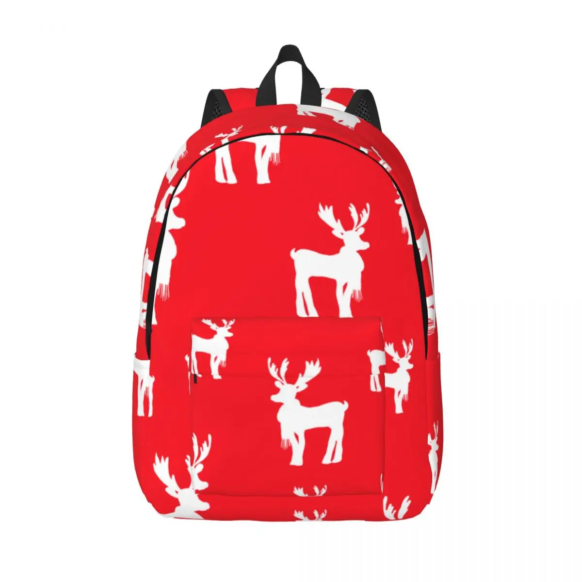 

Men Women Backpack Large Capacity School Backpack for Student Lovely Silhouette Of Christmas Deer Rudolph School Bag