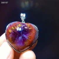 natural purple cacoxenite auralite 23 pendant love heart 2623 5mm rutilated canada women men necklace jewelry aaaaa