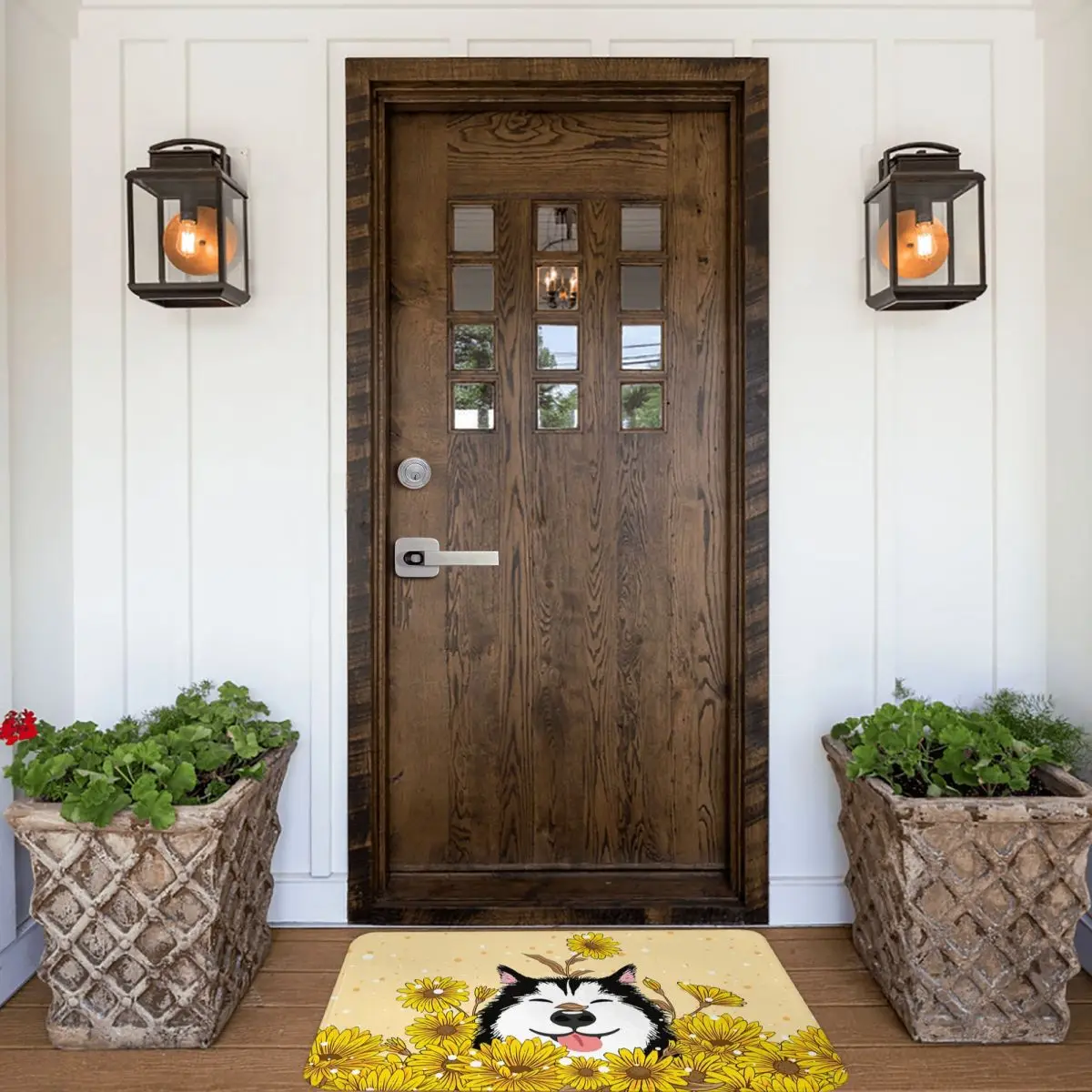 Антиколец Doormat Art Кухонный коврик с сибирской хаски и подсолнухами балконный ковер приветствия в спальне декоративный.