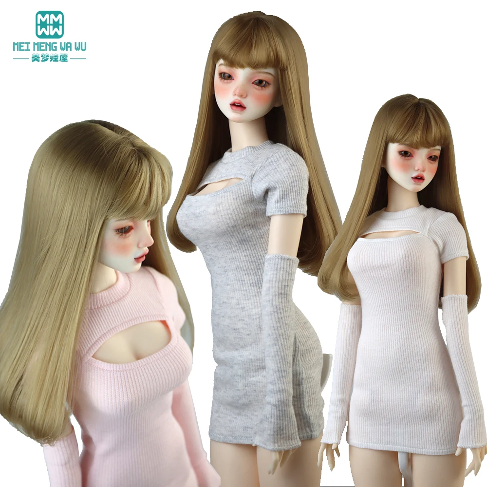 58-60CM 1/3 большая грудь BJD DD SD DDL Кукла Одежда Сферический сустав Кукла Модная Открытая Футболка Набор Розовый Белый Серый