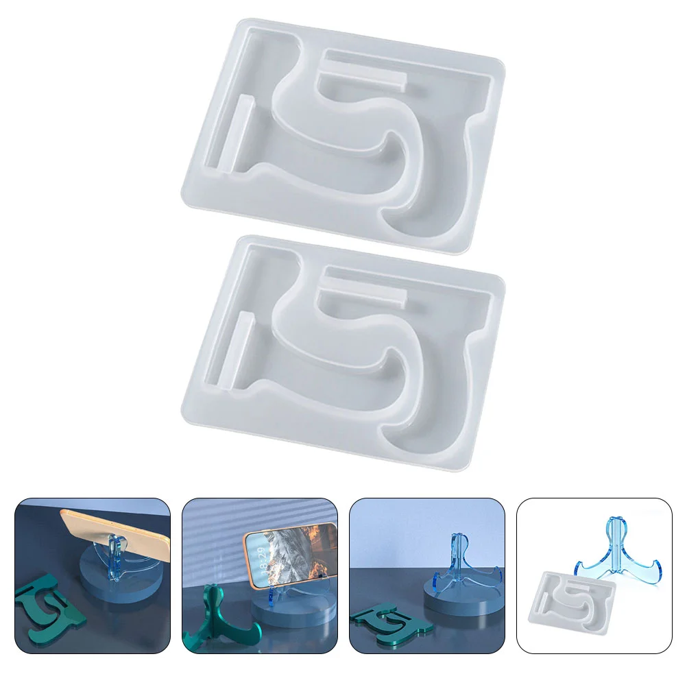 

2 Pcs Resin Crafts Resin Silicone Molds Home Décor Book Stand Resin Molds Plate Display Resin Irregular Mobile Holder Mold