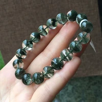 11mm natural green phantom quartz bracelet clear round beads women men garden crystal green phantom rare clear stretch aaaaaa
