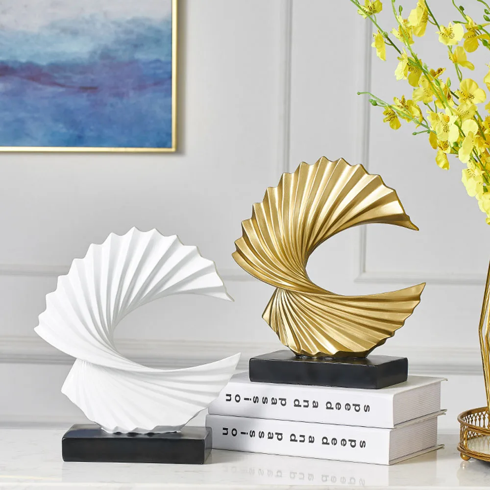 

Современный декор абстрактная скульптура из смолы скульптур искусство золотая статуя аксессуары для украшения дома Гостиная Офис стол укр...