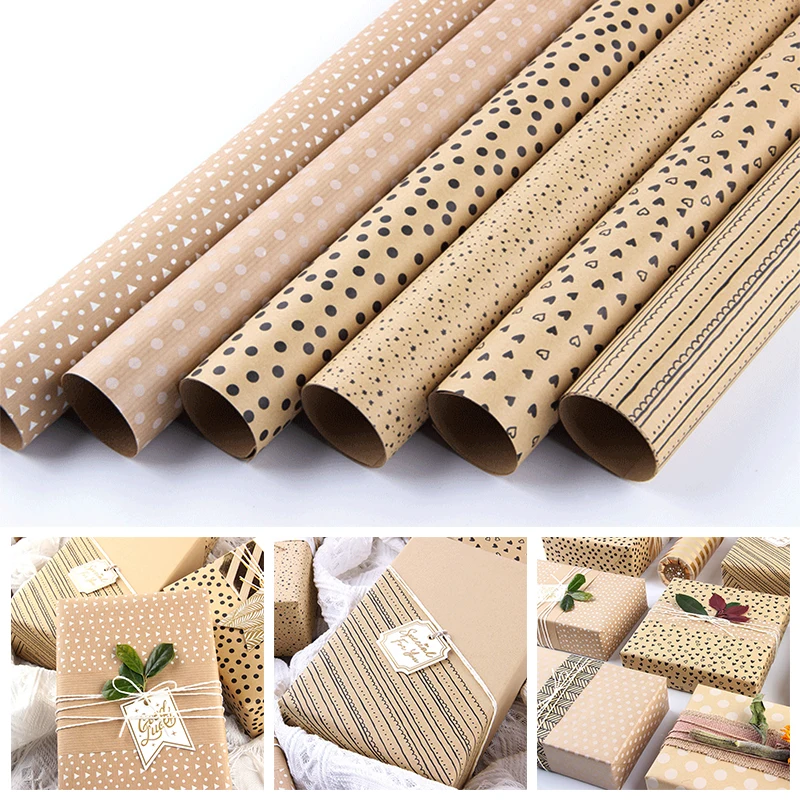 Yellow Kraft Paper Flower Packaging Paper Diy Holiday Gift Wrapping Paper Student Bag Book Cover